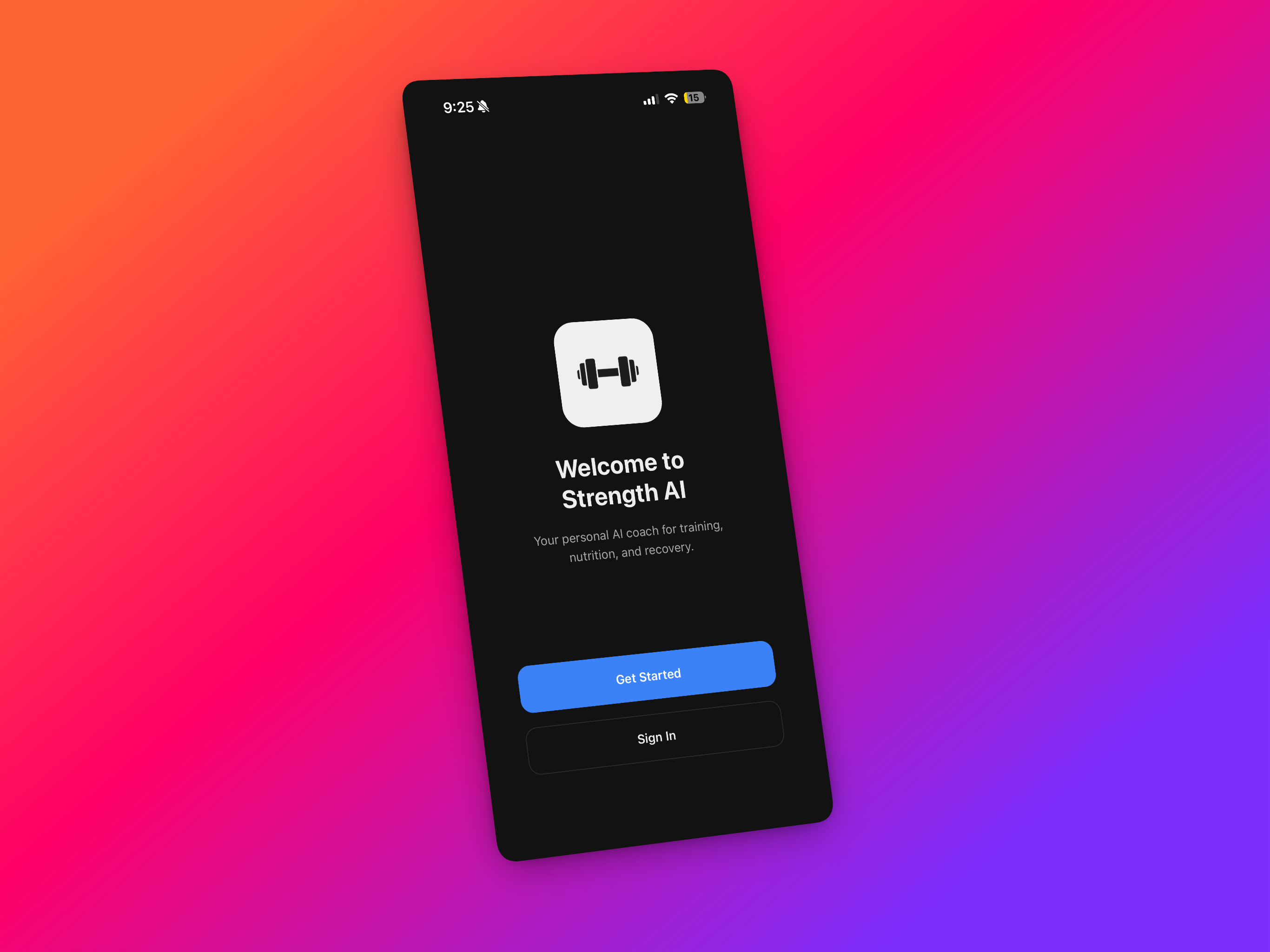 StrengthAI screenshot showing the app interface and features